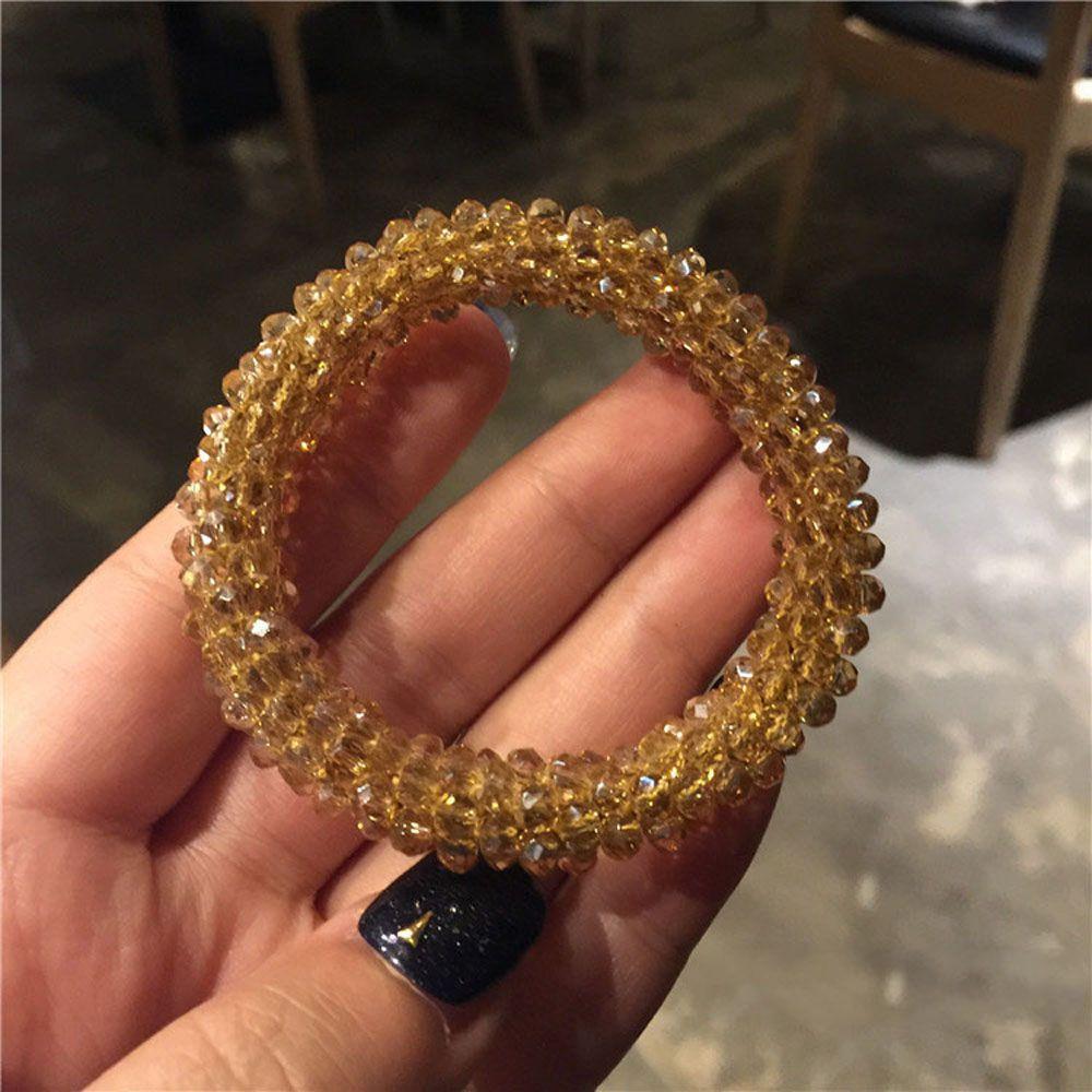 Аксессуары Милые студенческие дамы для женщин Кристаллы для волос Резинки для волос Держатель для хвоста Резинка