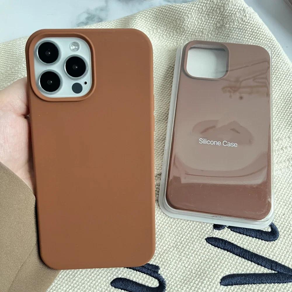 Multi-color Apple Original 16 Pro Max Phone Case, Soft Silicone for Apple 16 15 14 13 12 Full Wrap Shockproof, Anti-slip Phone Case