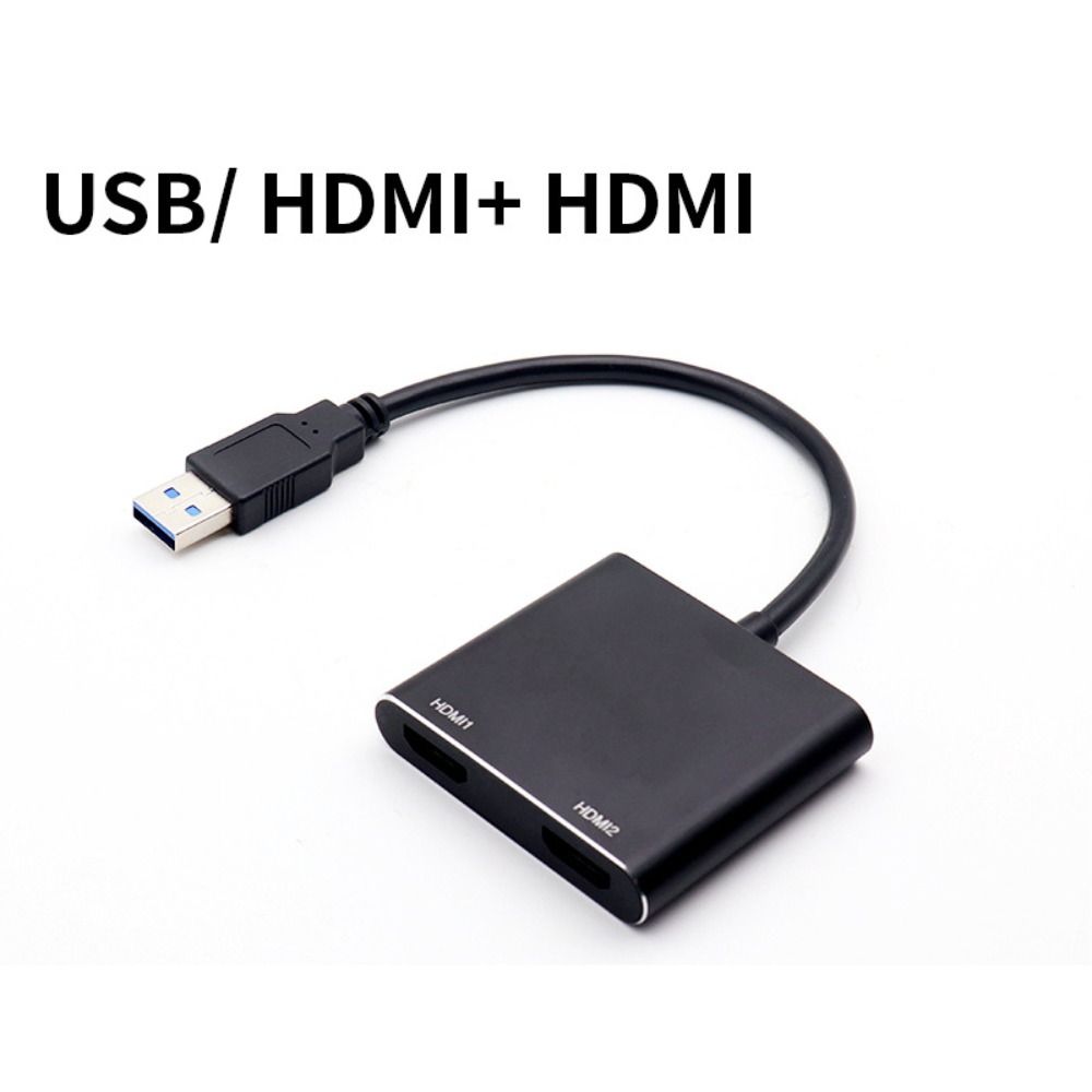 Конвертер USB 3.0 в HDMI USB в двойной HDMI Конвертер Один в два Расширенный конвертер Видеоконвертер Подключи и работай Алюминиевый сплав