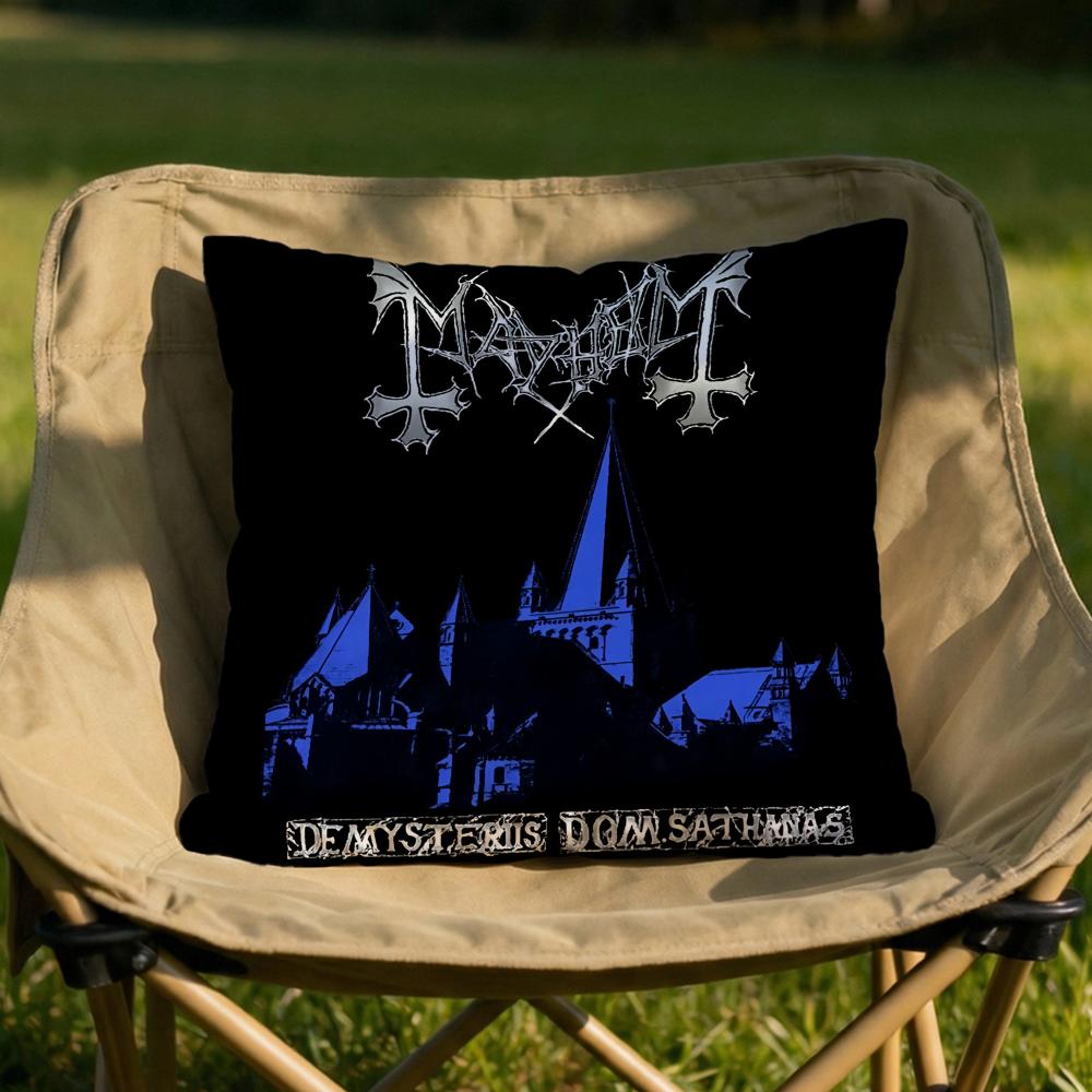 Band MMayhem Cushion Cover Soft Reversible  Durable Pillow Cover  MultiScene Use for Home  Car Daily Comfort