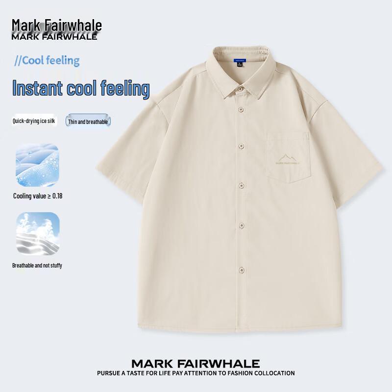 Mark Fairwhale Мужская ретро-футболка-поло из ледяного шелка, повседневная