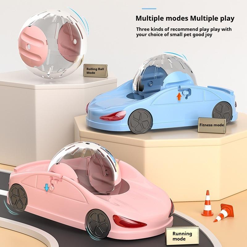 Товары для животных Спортивная машина для хомяка, бегущий мяч, игрушечный автомобиль для хомяка, катящийся мяч, ролик для маленьких питомцев, бегущее колесо, бегущая машина