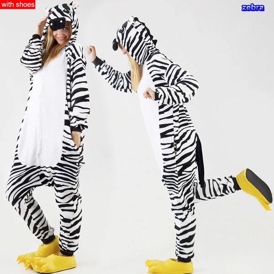 Мужчины Женщины Кигуруми Onesie Пижамы Унисекс Животное Косплей Олень Сова Волк Единорог Акула Костюм Пижамы Комбинезон Для Хэллоуина Вечеринка С обувью