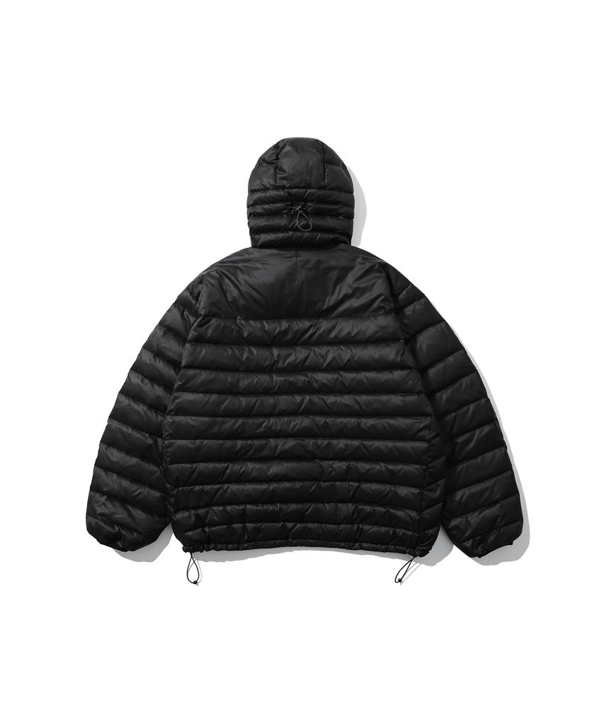 Anglan Duck Down Hooded Anorak Puffer - Black