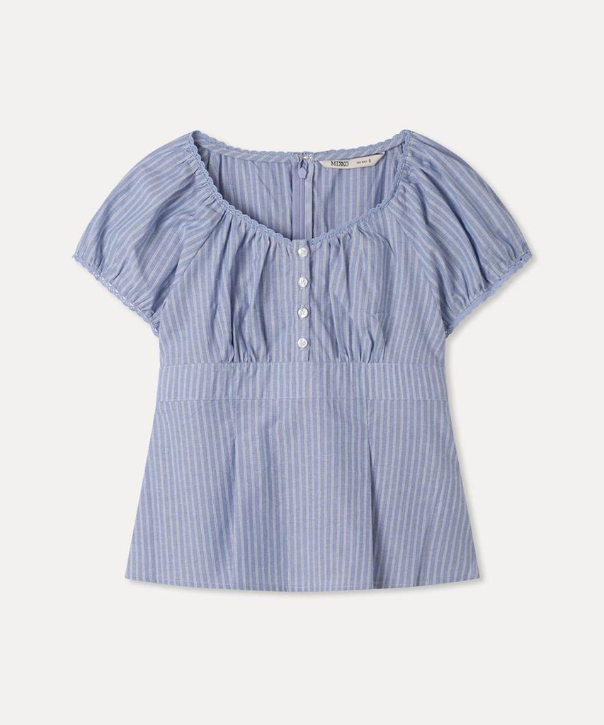 MIXXO Puff Sleeve Short Sleeve Blouse_Miwbwg701G
