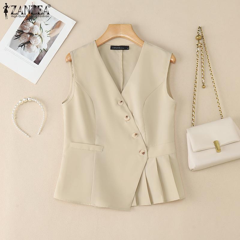 ZANZEA Women Summer V-Neck Casual Sleeveless Vest Tops