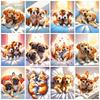 Full Square Round Diamond Art Painting Dog Embroidery Mosaic Cartoon Animals Home Decor