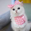 Plaid elastic dog cat pet saliva towel lace lace pet triangle scarf bib supplies