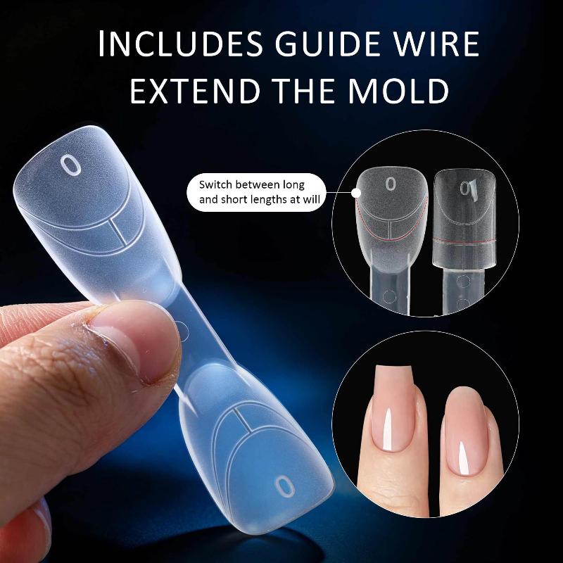 140Pcs Scale Crystal Armor 2 In 1 Nail Forms for Salon Quality Rapid Extension at Home