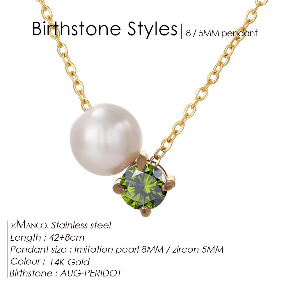 eManco Fashion Imitation Pearls Zircon Pendant Quality Necklace Chic Stainless Steel Fashion Exquisite Jewelry New
