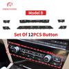11/12/14pcs Dashboard Air Conditioner AC Button Heater Switch Cover For BMW 5 6 7 Series X5 X6 F10 F18 F06 F12 F01 F02 F15 F16