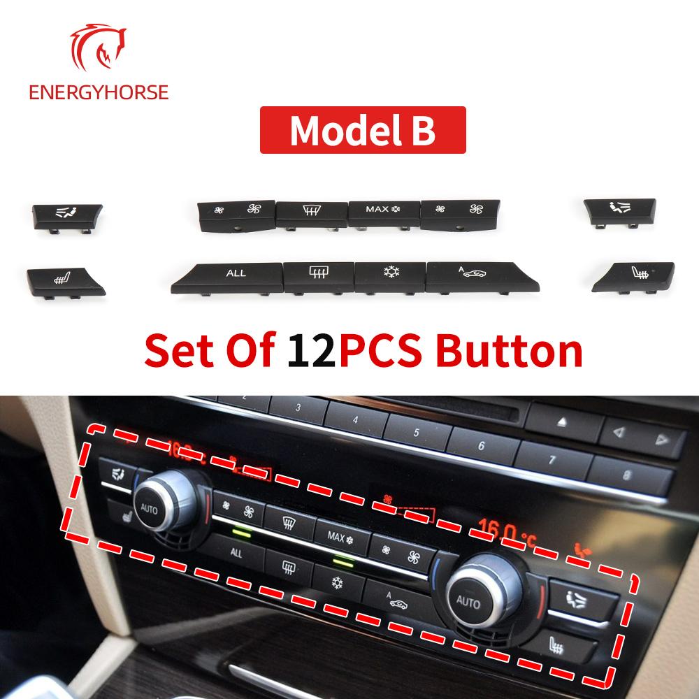 11/12/14pcs Dashboard Air Conditioner AC Button Heater Switch Cover For BMW 5 6 7 Series X5 X6 F10 F18 F06 F12 F01 F02 F15 F16