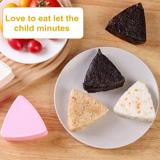2 шт. набор форм для рисовых шариков, набор форм для риса, которые легко извлекаются из формы, треугольный пресс для суши, антипригарная форма для онигири с ложкой для детского обеда Bento Home DIY