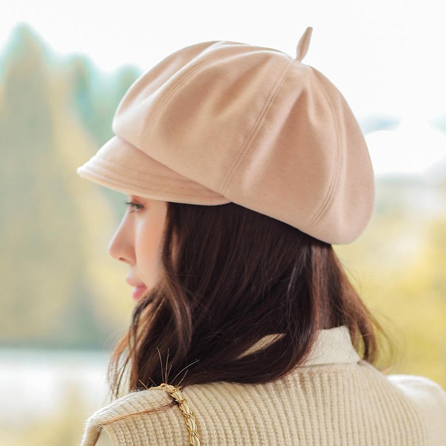 Женская осенне-зимняя восьмиугольная шляпа, модная британская модная однотонная шляпа с ягодами