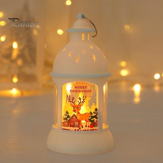 Рождественская светодиодная лампа Tealight, мягкое мерцание, питание от батареи, портативный фонарь Санта-Клауса, подвесной орнамент