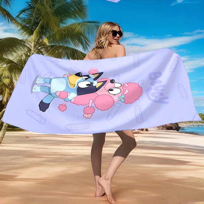 Bluey Friends Adventure Beach Towel, Quick-drying, Easy to Care for, Suitable for Both Fitness and Beach Vacations,Sports Essential
