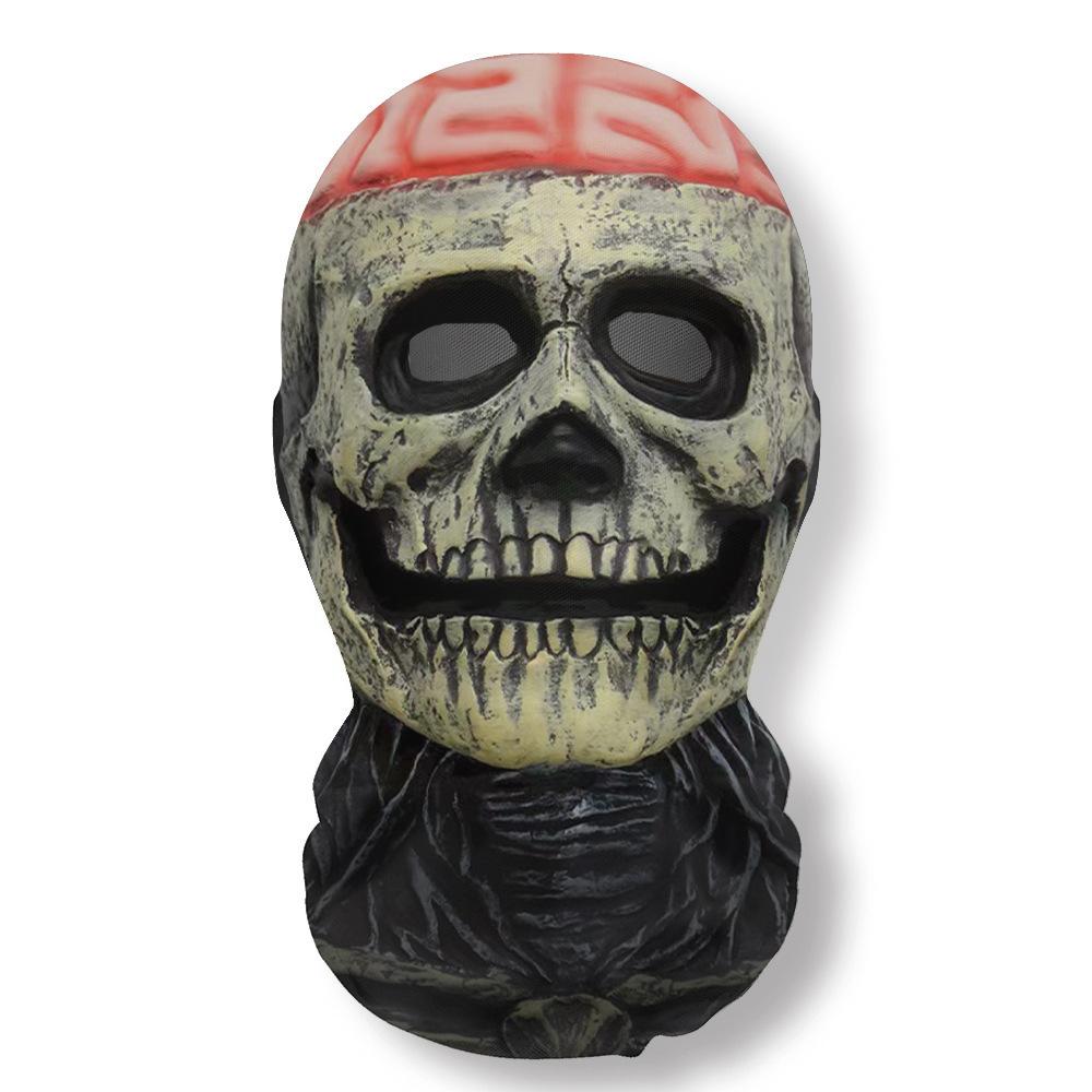 Halloween Ghost Face 3D Printed Mask Stretch Mesh Full Face Mask Skull Headdress Funny Party Halloween Horror Cosplay Props