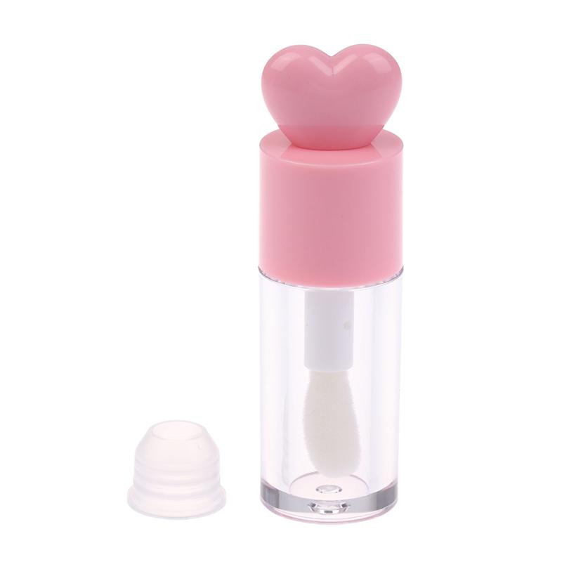 Transparent 4ml Lip Gloss Tube Matte Thick Rod Large Brush Head Empty Bottle Lips Glaze Container Makeup Packaging Material