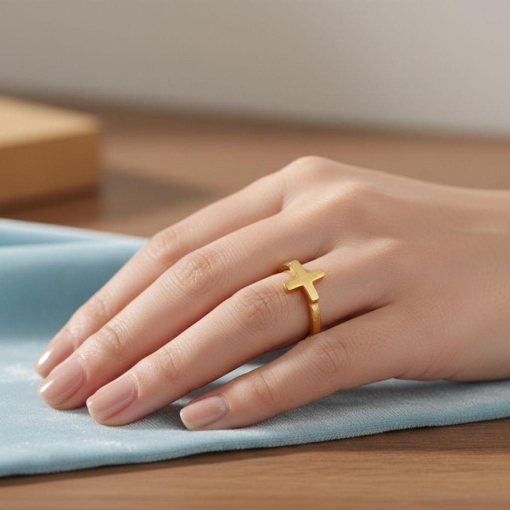 Женское кольцо-крестик из стерлингового серебра 925 пробы с позолотой, минималистичное