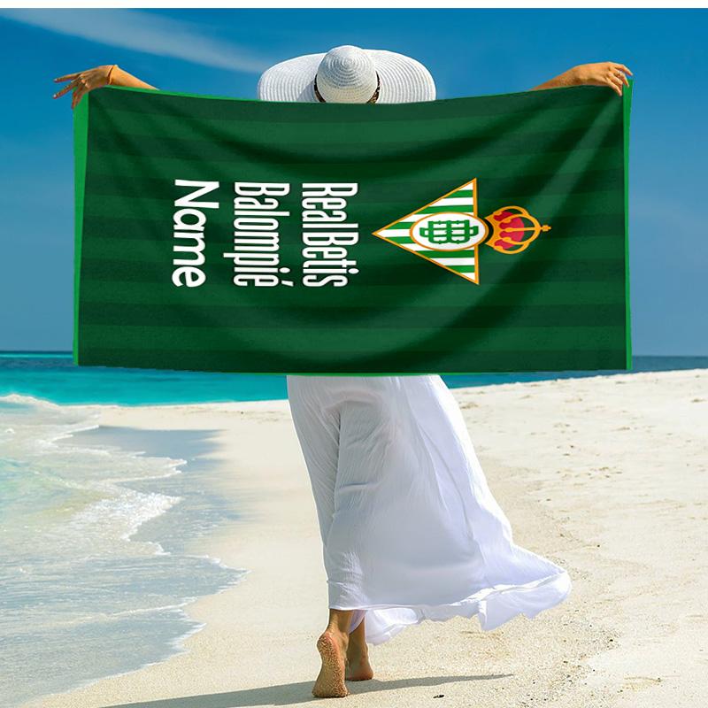 Personalized customized proof beach towel with Real Betis Balompié pattern - soft, absorbent,quick-drying,perfect swimming,camping&bathing