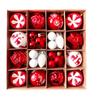 6cm Xmas Ball Ornament Painted Electroplated Plastic Xmas Tree Decorative Ball Set for Indoor