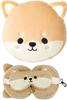 Relaxeazzz Soft Neck Pillow with Eye Cute Shiba Inu Plush Eye Authentic Japanese Product Mask, Toy, All-in-One Mask,