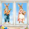 Waterproof Easter Door Stickers Creative Easter Bunny Static Cling Decal  Festive Decorations