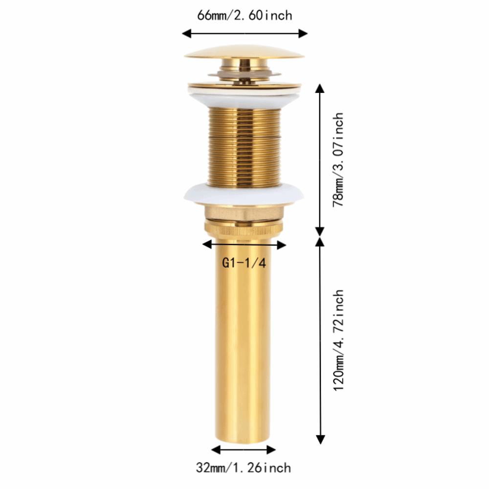 Push Bounce Bathroom Sink Drain Polish Gold Finish Draining Stopper Drain Stopper Bathroom