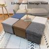 Простой стул для хранения с ящиком для хранения Хлопково-льняной Складной Пуф для Гостиной Прочная и Устойчивая Банкетка для Обуви