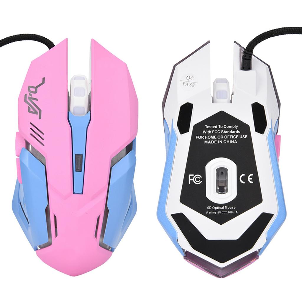 3200DPI High Sensitivity Pink Gaming Mouse Comfortable Grasping Wired Gaming Mouse