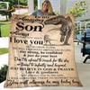 To My Son Plush Lion Wolf Eagle Dragon Quilt Blanket,Flannel Blanket Throw Blanket for Living Room Bedroom Bed Sofa Gift for Son