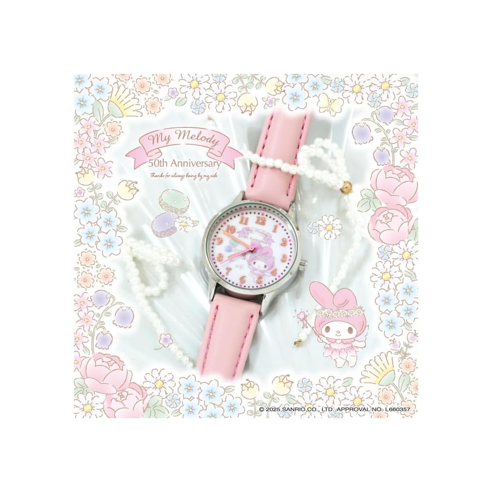 Sun Flame J-Axis Sanrio Моя Мелоди Часы к юбилею CR2C0006 Женские Светло-розового цвета