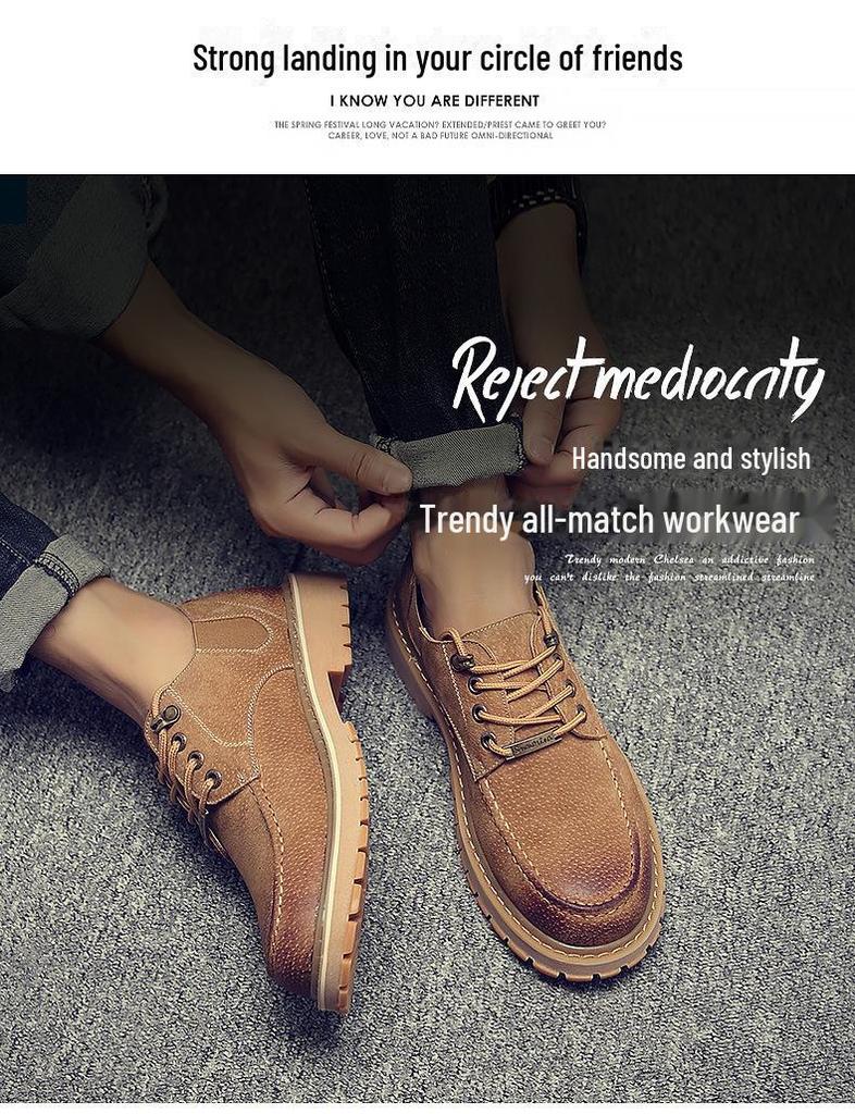 Мужские повседневные низкие ботинки Martin в стиле ретро из натуральной кожи Kung Fu Deer