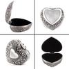 M-Современный-Классический Винтажный Антикварный Форма Сердца Шкатулка для Украшений Кольцо Маленькие Безделушки Хранение Органайзер Сундук Рождественский Подарок, Серебряный