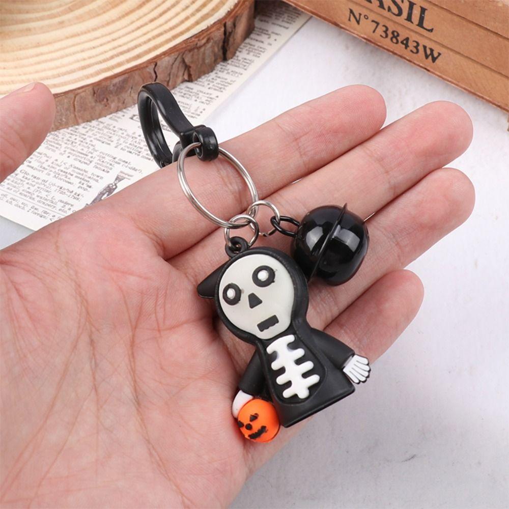 Skeleton Halloween Ghost Cartoon Keychain Halloween Skeleton Ghost Keychain Phone Bag Hanging