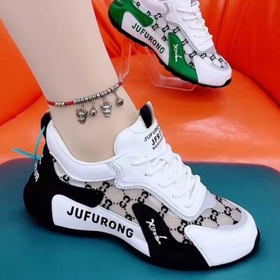 Спортивная обувь на сетчатой платформе женская летняя полая дышащая цветная повседневная обувь