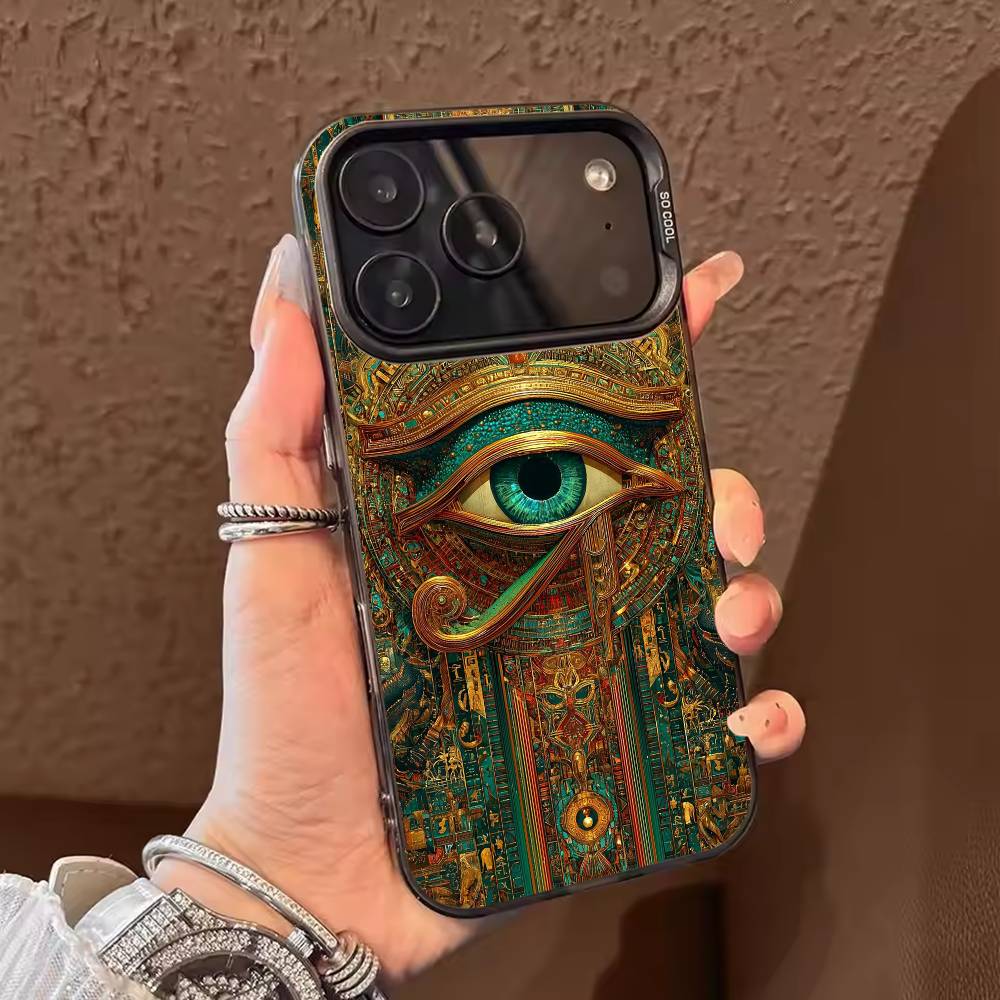 Чехол для телефона "Глаз Хонуса" для iPhone 17 16 15 14 13 12 11 Pro Max Plus Серебряный конфетный Матовый чехол