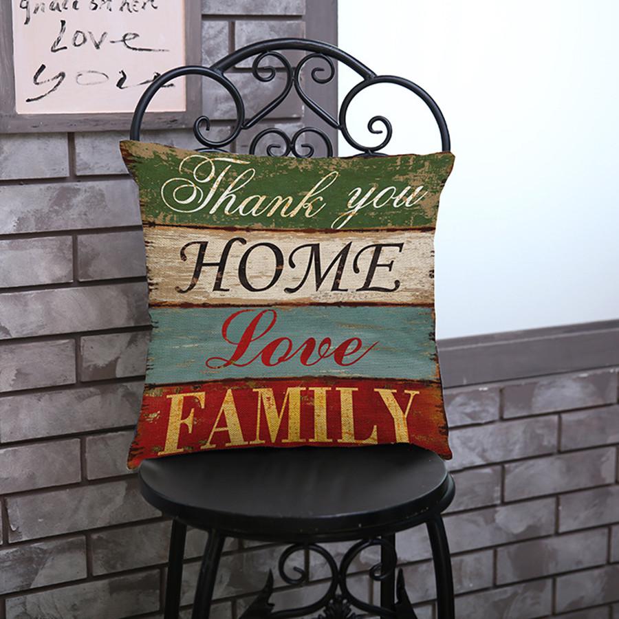 Vintage Letters Pattern Living Room Decoration Cushion Cover Love Greetings Creative Punk Pop Style Throw Pillow Case Cojines
