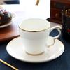Gold Painted Coffee Cup Set Ceramic an Bone Porcelain Coffee Mug with Saucer Luxury Outline In Gold Tea Cup with