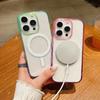 For iPhone 15 Pro Magnetic Case Color Matching TPU+Acrylic Gradient Clear Phone Cover