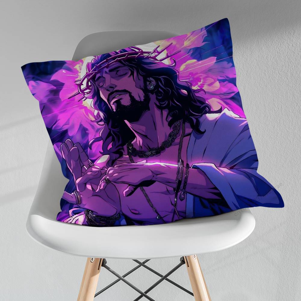 Bible Jesus Belief Various Sizes Square Pillow Case For Car Home Bedchamber Decor Birthday Gift