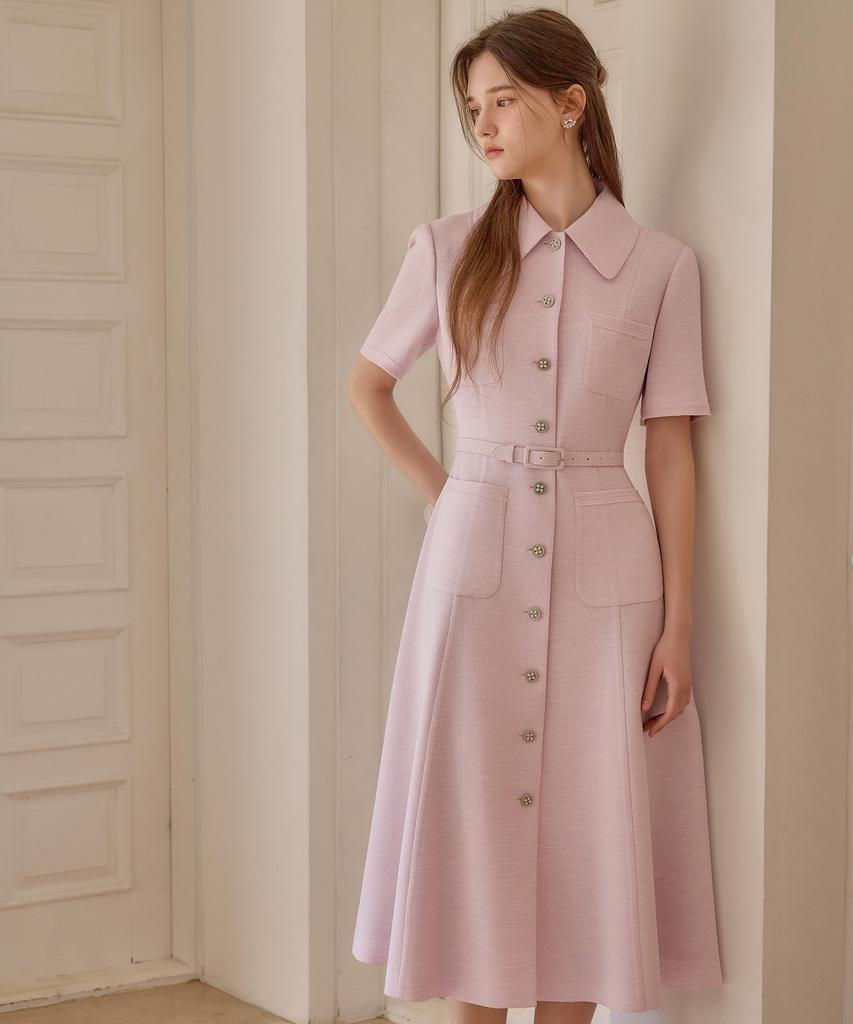 Julie And Kara 26Ss Calla133 Shebigins Maya Tweed Dress Lavender