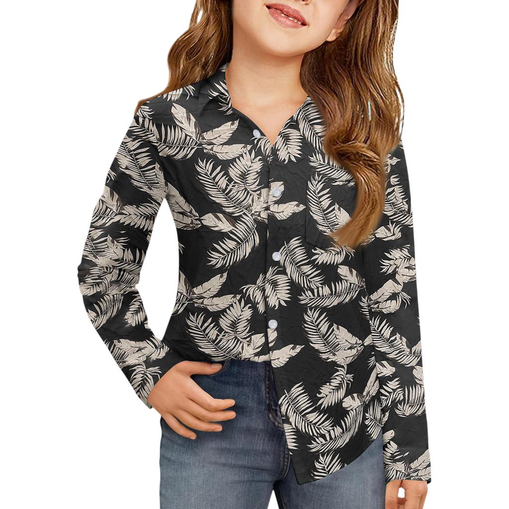 Girls' Button-Down Shirt - Long Sleeve Dress Blouse