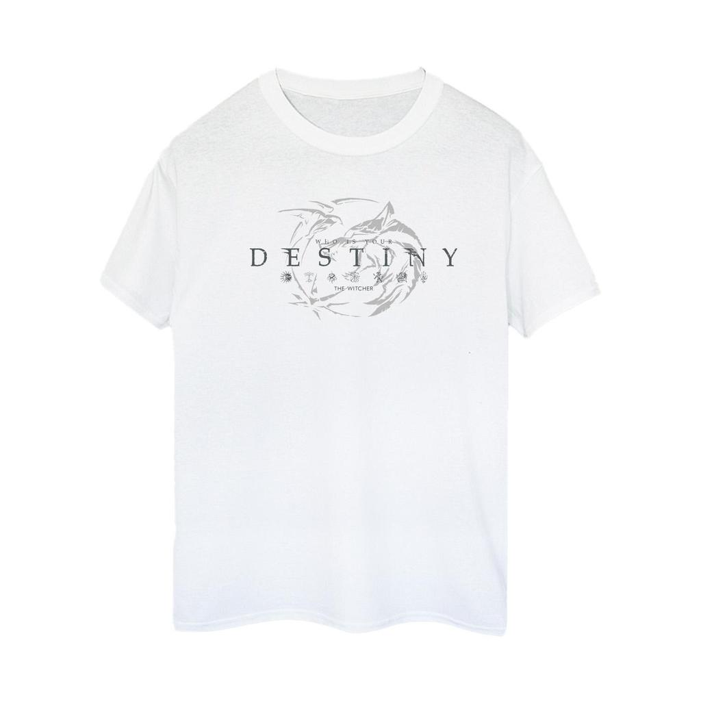 Netflix Womens/Ladies The Witcher Wolf´s Destiny Cotton Boyfriend T-Shirt