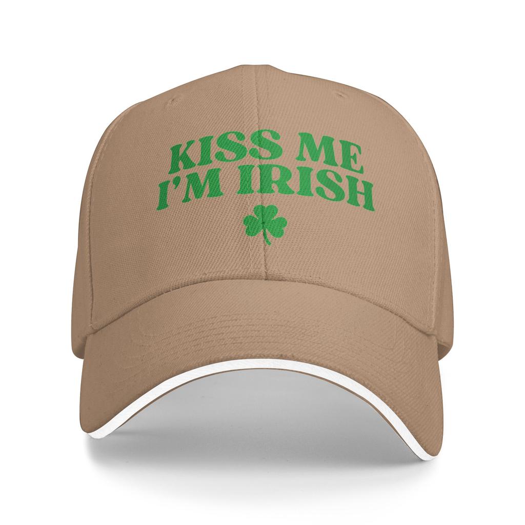 Kiss Me I'm Irish Funny St Patricks Day Baseball Cap Unisex Men Print Hip Hop Hats Summer Fashion Outdoor Sport Baseball Caps
