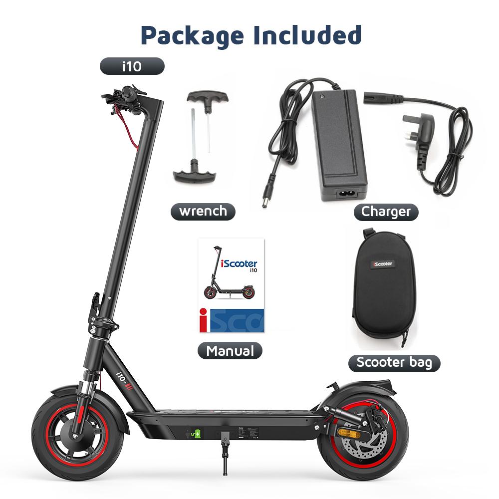 iScooter I10 City Electric Scooter with APP Control, 650W & 36V 15Ah Commuter Lightweight E-Scooter, 10" Pneumatic Tires Foldable E-Scooter