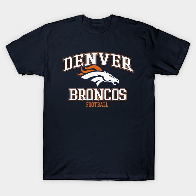 Мужская черная футболка с принтом Denver-Broncosdenver-Broncos Печать на термотрансферной бумаге без вырезки Хлопковая футболка