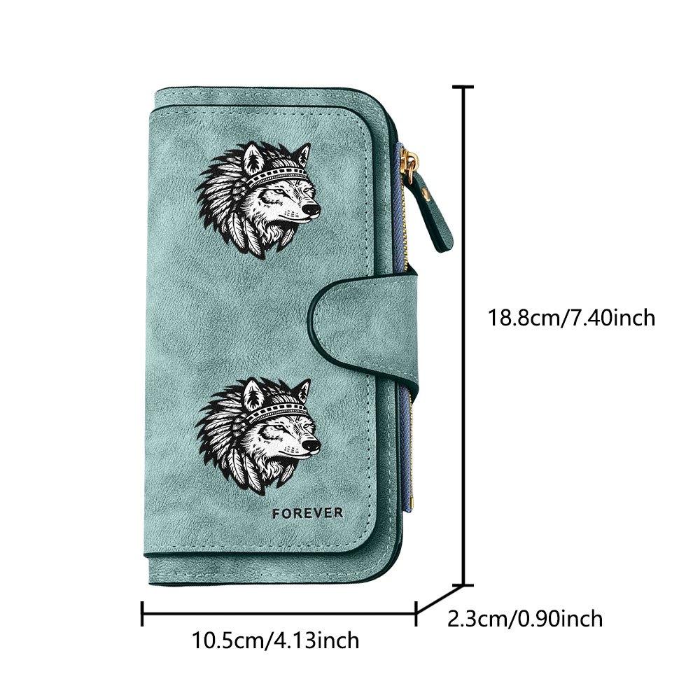 Unique Indian Wolf Feather Men's Large Capacity Wallet with Business Card Slot and Cash Pocket, Suitable for Formal Occasions and Office Use, Ideal