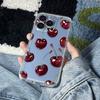 Прозрачный чехол для телефона с вишнями для iPhone 17E 16 16E 15 14 13 12 11 Pro Max 14 Plus 17 Air Милый мягкий чехол