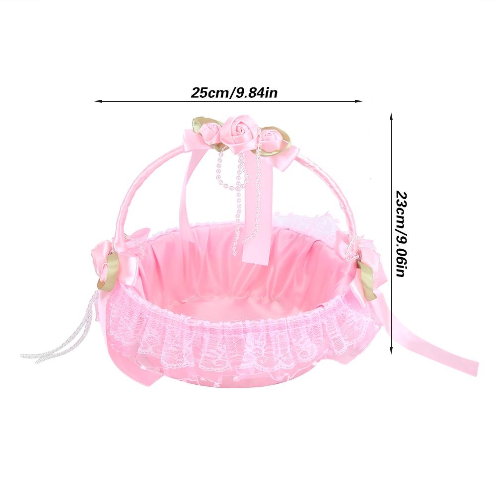 Портативная корзинка для цветов из свадебного кружева   Контейнер Декорация для вечеринки, церемонии